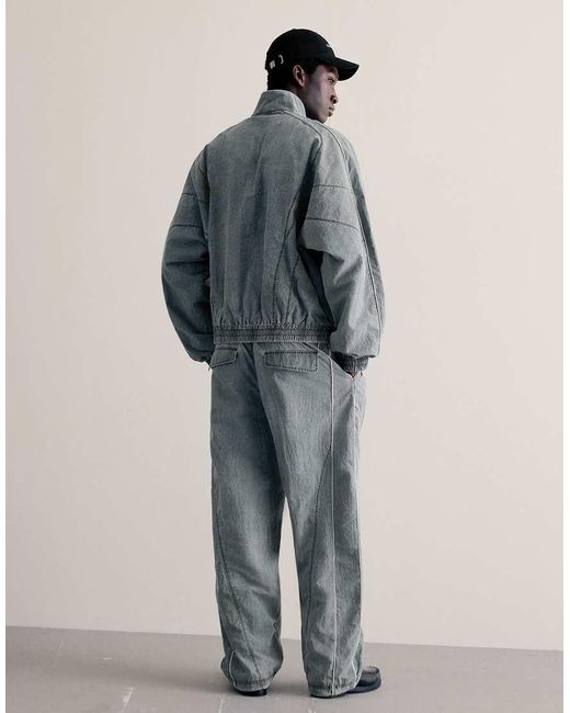 Bershka Gray Washed Technical Jacket for men