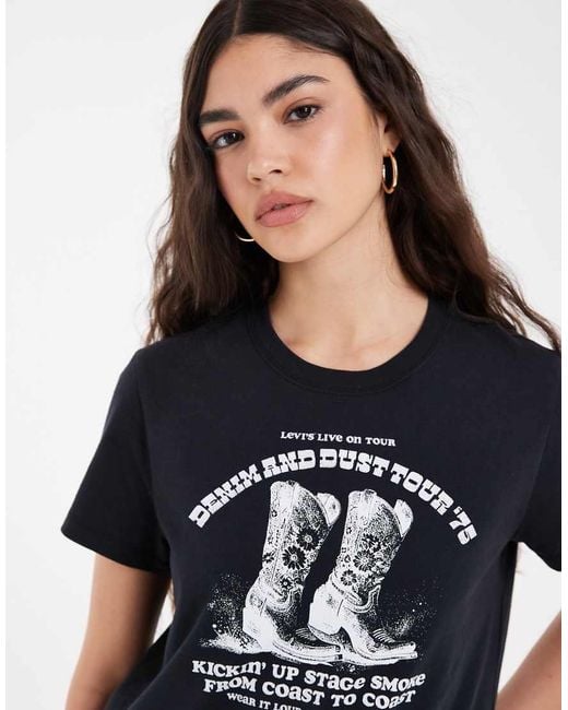 Levi's Black Favourite Tee With Boots Graphic Print