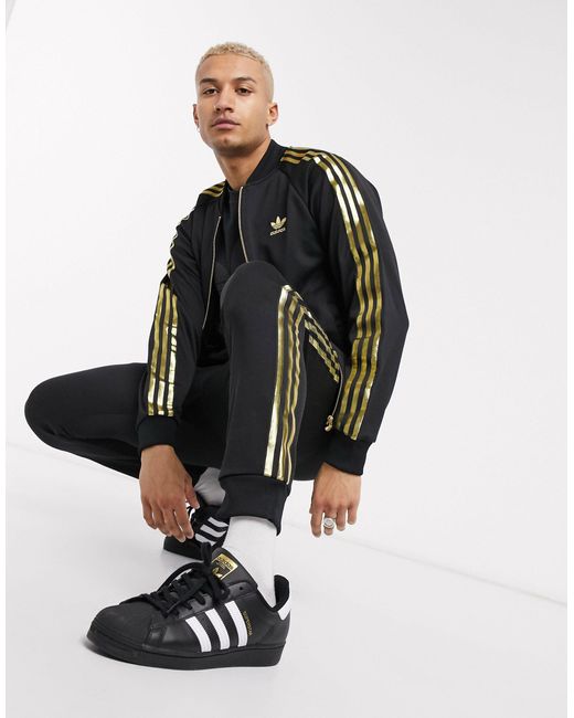 adidas Originals Superstar 24k Jacket in Black for Men | Lyst