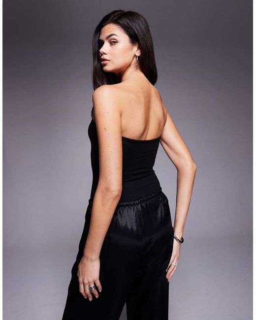 Oh Polly Black Strapless Bodysuit
