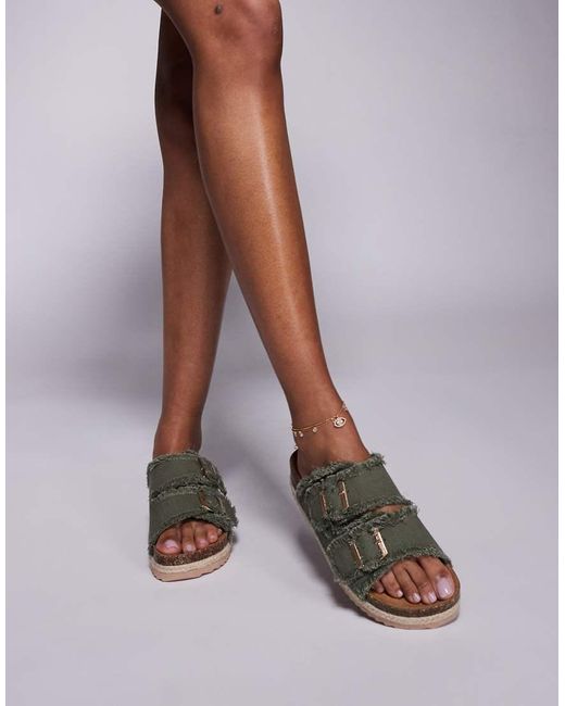 Sandali Stile Espadrilles Sfrangiati di South Beach in Brown