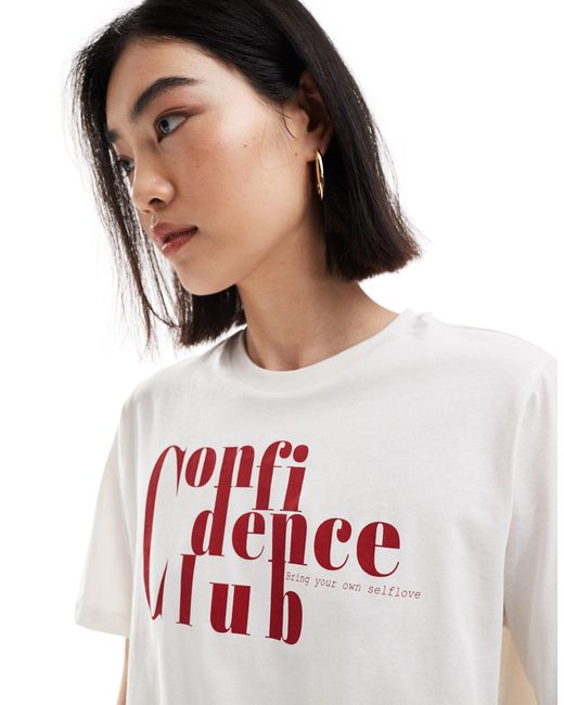 ONLY White Confidence Club Boxy T-shirt