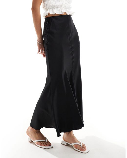 Paige - jupe longue en satin coupe sirène Weekday en coloris Black