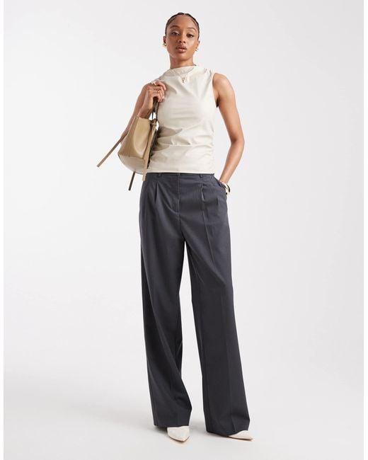 Vero Moda Blue Dad Fit Tailored Trouser
