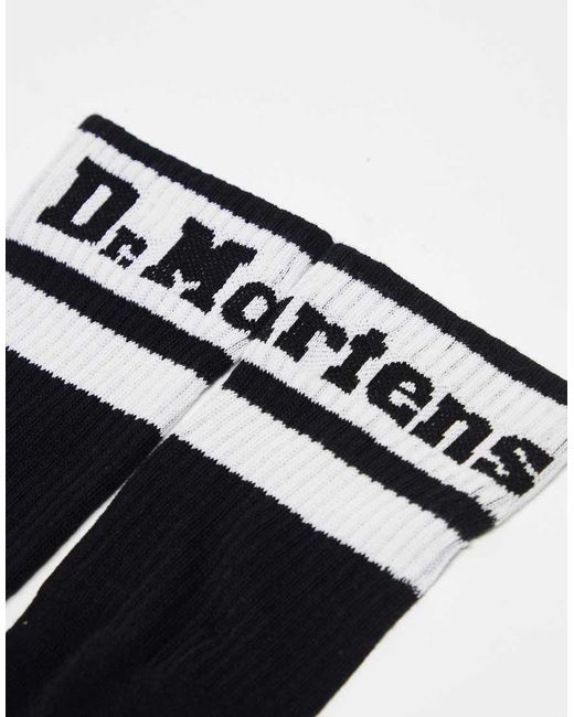 Dr. Martens Black Unisex Athletic Logo Socks for men