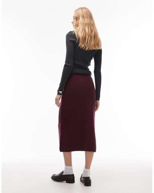 ASOS Red Fine Knit Knitted 90's Length Skirt Co-ord