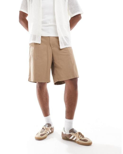 Jack & Jones – bill – weit geschnittene chino-shorts in Natural für Herren