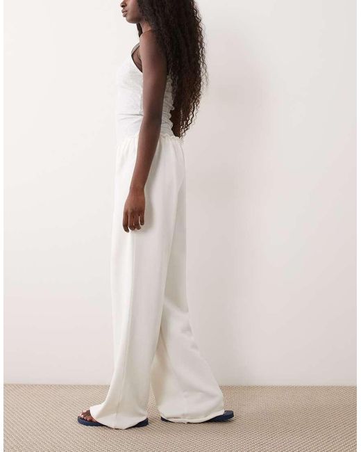 ASOS Natural Zip Wide Leg Trouser