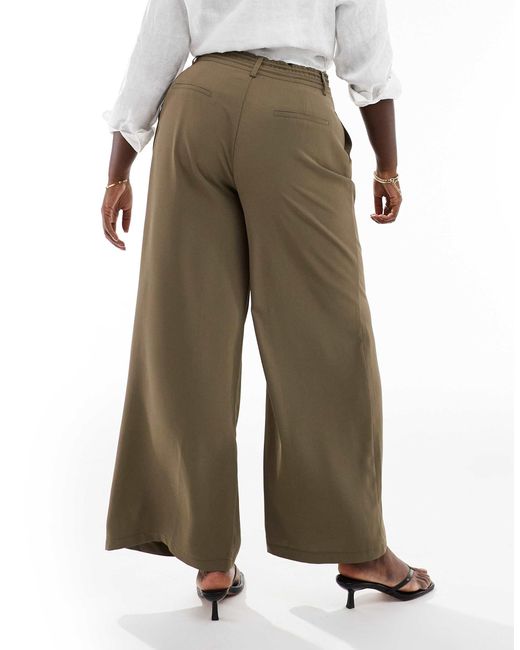 ASOS Curve Tie Waist Pants in Green Lyst — free download
