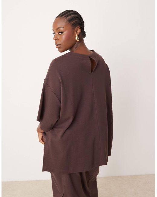 ASOS Brown Curve – hochwertiges oversize-t-shirt aus schwerem, strukturiertem jersey