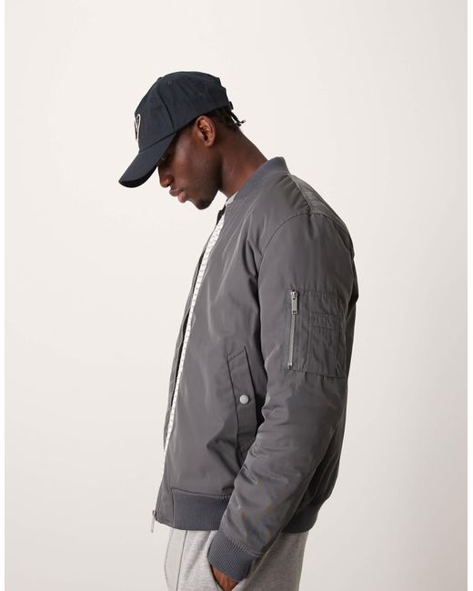 New Look – wattierte bomberjacke in Gray für Herren