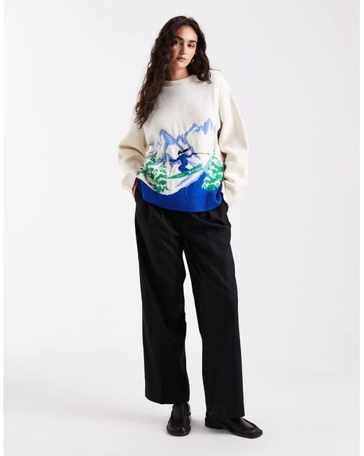ASOS Blue Ski Scenic Sweater
