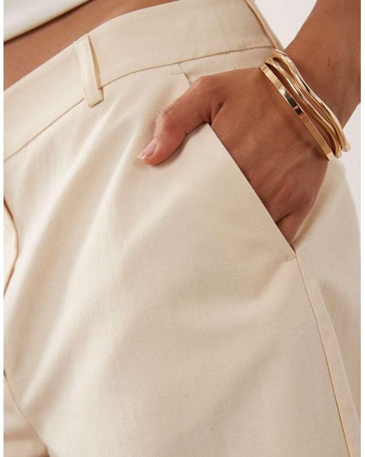 ASOS Natural Wide Leg Clean Bermuda Short