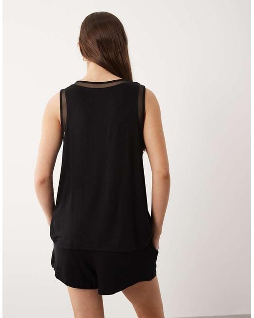 DKNY Black Tank And Boxer Lounge Set