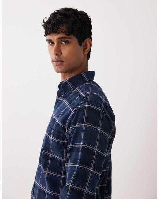 Boss Blue Rickert Checked Shirt for men