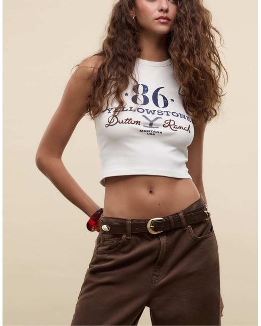 Stradivarius White – cropped top