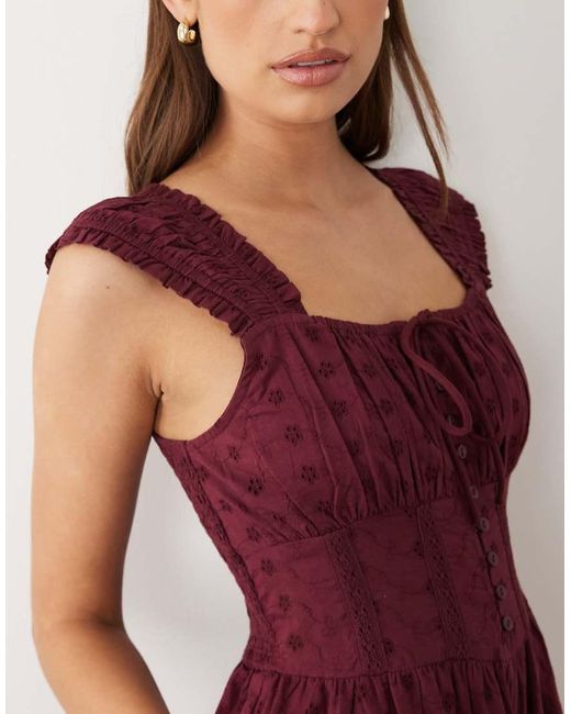 Miss Selfridge Red Broderie Romper