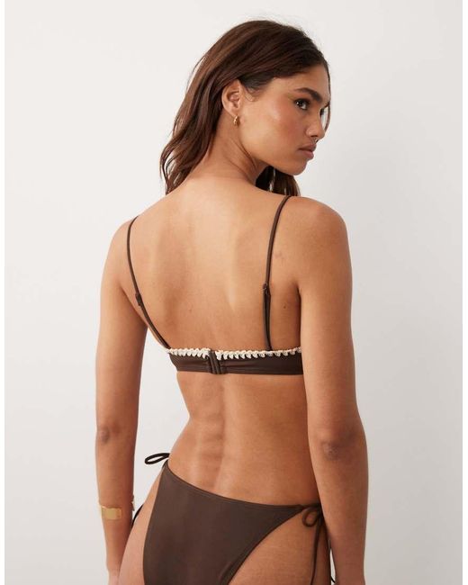 ASOS Brown Whitney Whip Cadiz Skinny Crop Bikini Top