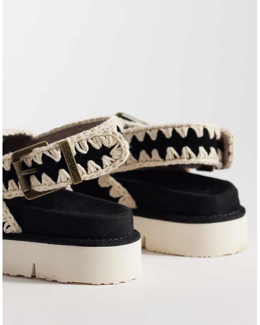 Mou Black Two Buckle Backstrap Sandals