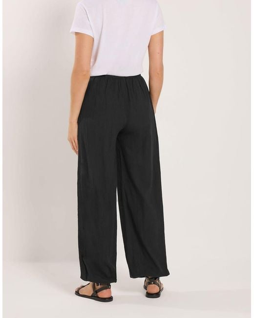 Long Tall Sally White Gathered Hem Textured Trousers