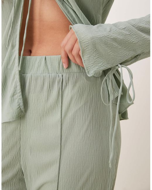 Vila Natural Textured Wide Leg Jersey Trouser Co-ord