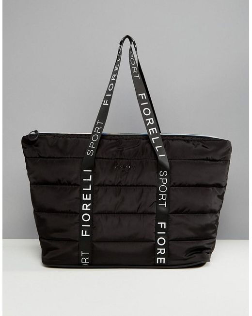 Fiorelli Sport Puffer Padded Holdall Bag In Black | Lyst