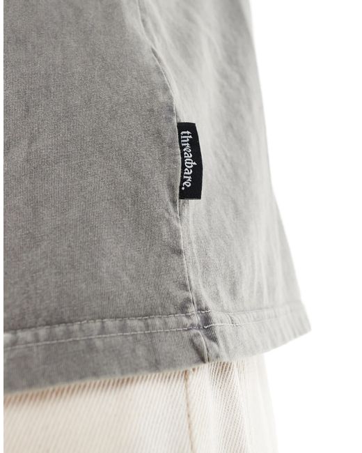 Threadbare – stückgefärbtes oversize-t-shirt in Gray für Herren