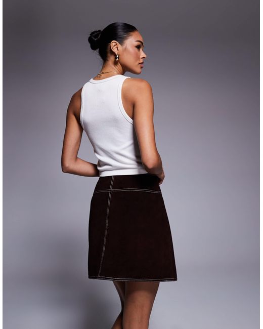 ASOS Blue Real Suede Mini Skirt