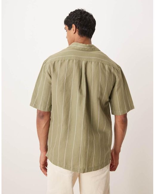 Camicia A Maniche Corte di Mango in Green da Uomo