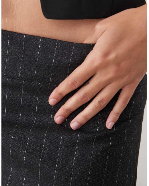 Monki Black Low Waisted Tailored Mini Skirt