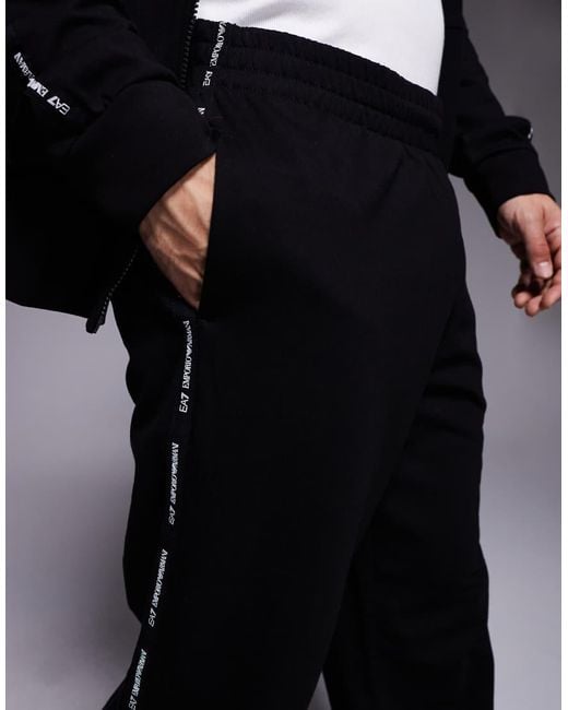 EA7 Blue Armani Cuffed joggers Co-ord With Logo Tape Detail for men