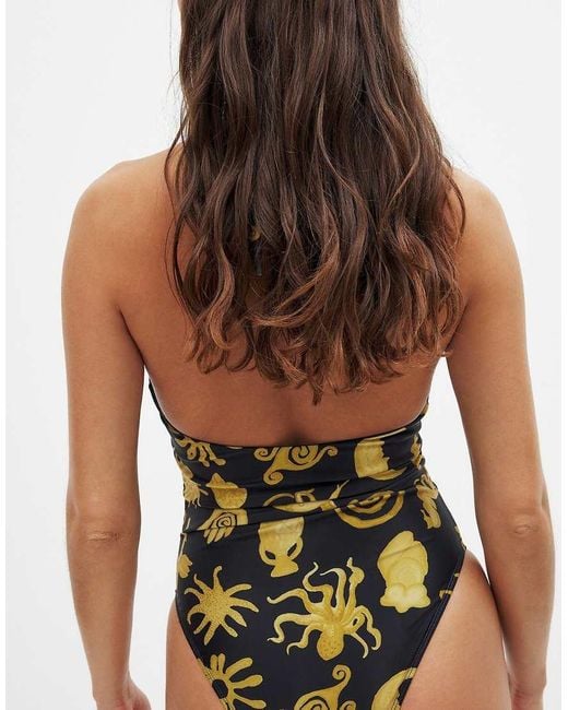 NA-KD Black Cross Strap Swimsuit