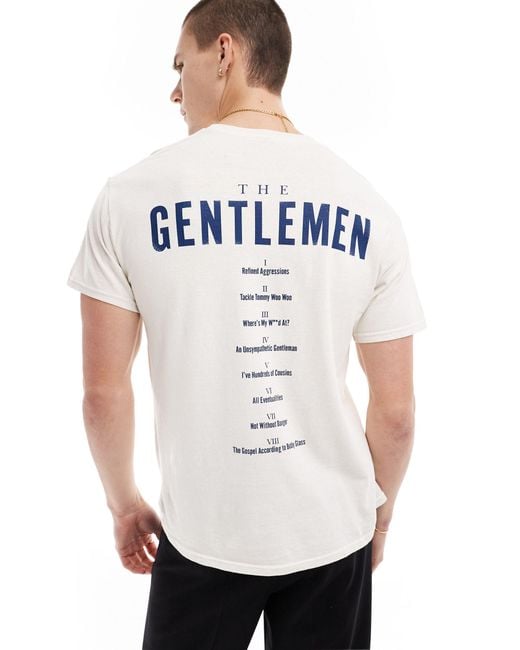 ASOS White Oversized Licence T-shirt With Netflix The Gentlemen Prints