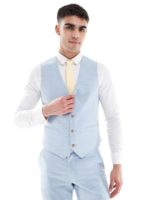 ASOS Wedding – eng geschnittene anzugweste in White für Herren