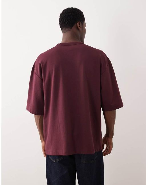 ASOS Purple Breathemax Heavyweight Oversized Half Sleeve T-Shirt for men