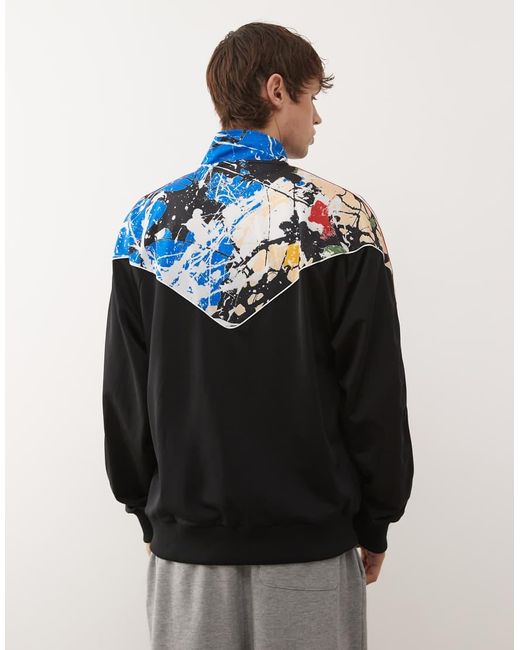 Adidas Originals Blue Adidas Football Manchester United X Stone Roses Full Zip Jacket