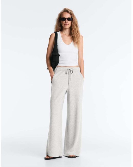 Oysho White Rib Modal Blend Tank Top