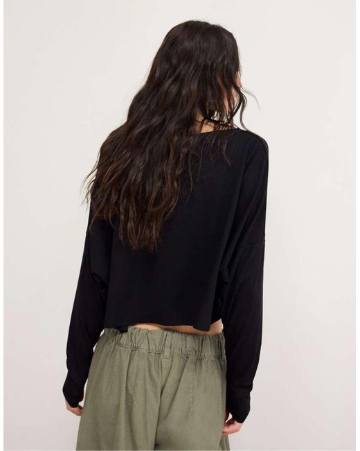 Stradivarius Black Long Sleeve T-shirt