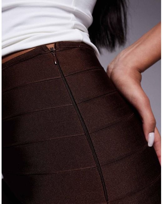 ASOS Brown Bandage Panel Mini Skirt