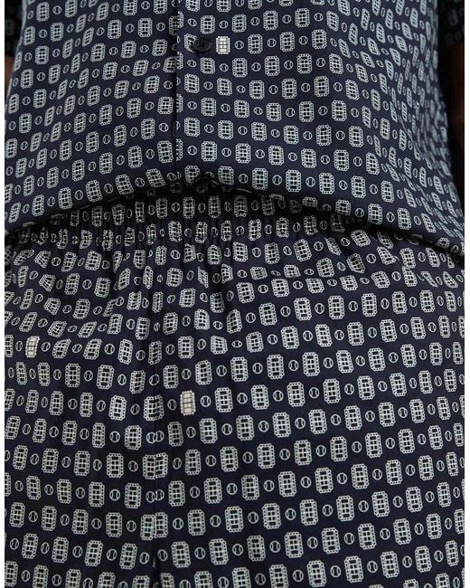 Lacoste Blue Drawstring Monogram Logo Shorts for men