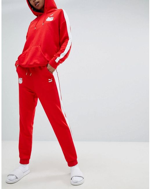 PUMA X Hello Kitty Joggers in Red Lyst