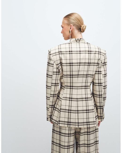 ASOS White High Neck Wrap Blazer