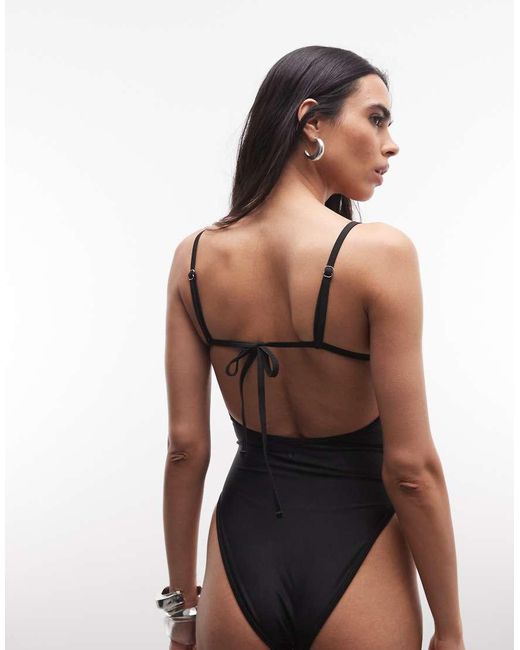 Collusion Black Scoop Neck Swimsuit