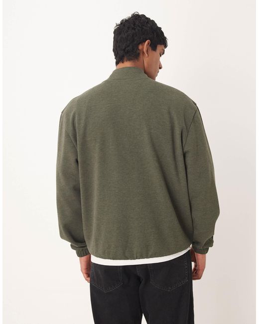 Sweat décontracté à col zippé avec poche - chiné ASOS pour homme en coloris Green