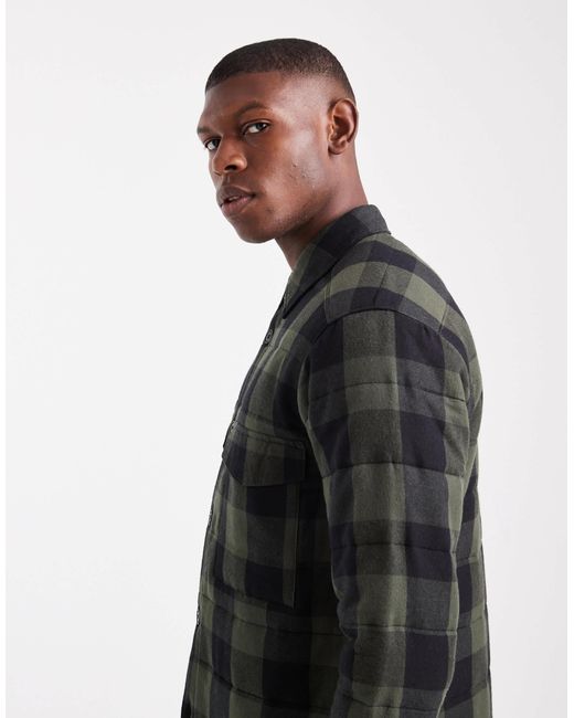 Only & Sons Black Quilted Check Jacket for men