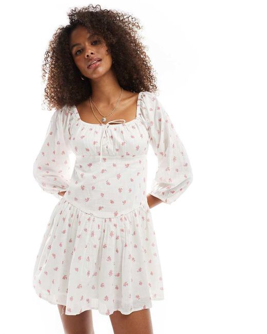 Cotton On White Nellie Long Sleeve Mini Dress