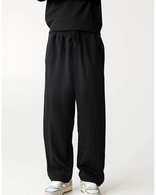Pull&Bear Black Interlock joggers for men
