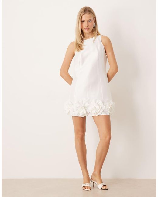 Y.A.S Natural Ruffle Hem Mini Dress