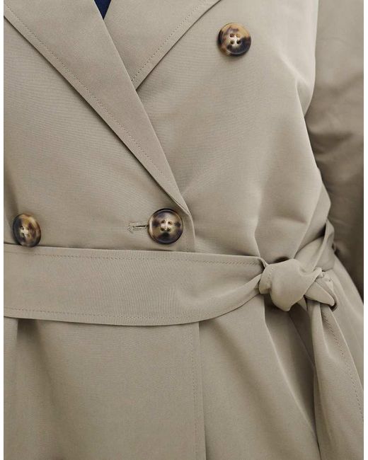 Vero Moda Blue Longline Belted Trench Coat
