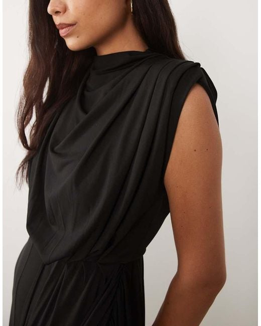 TFNC London Black Draped Detail Sash Jumpsuit